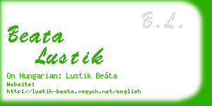 beata lustik business card